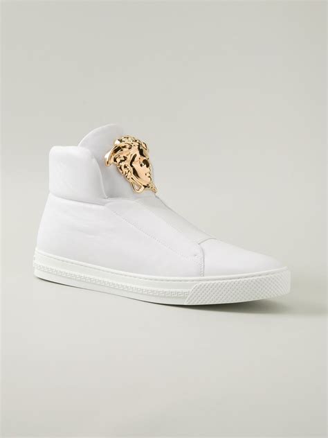 versace high top sneakers white|farfetch versace sneakers.